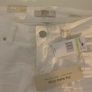 Vintage America Blues white cropped jeans